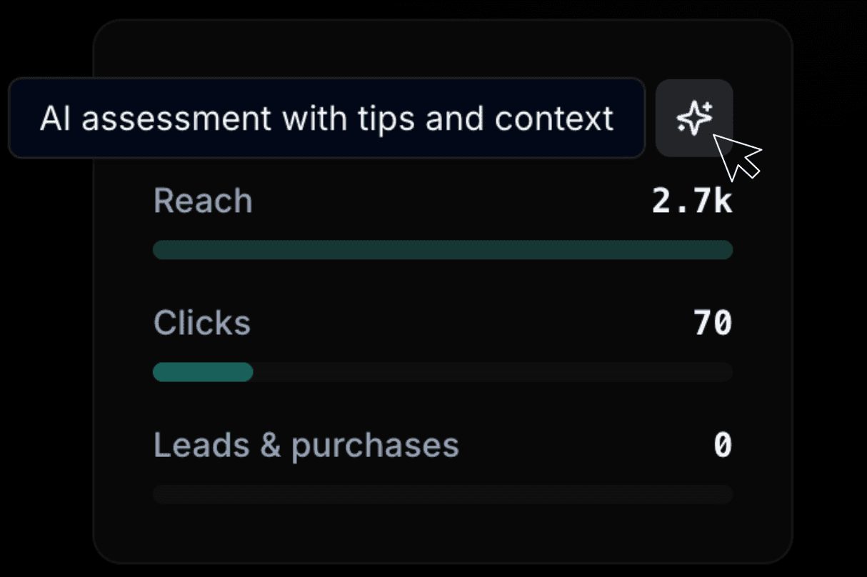 AI assessment with tips and context