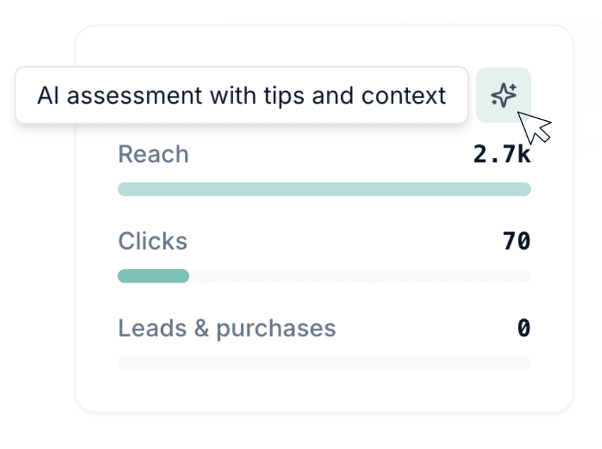 AI assessment with tips and context